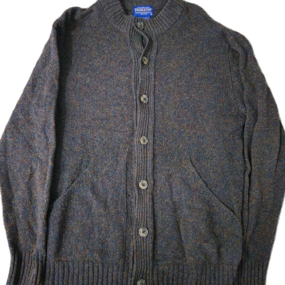 VTG Pendelton Sweater Mens M Shetland Wool Button Up Cardigan USA 90s Cottage